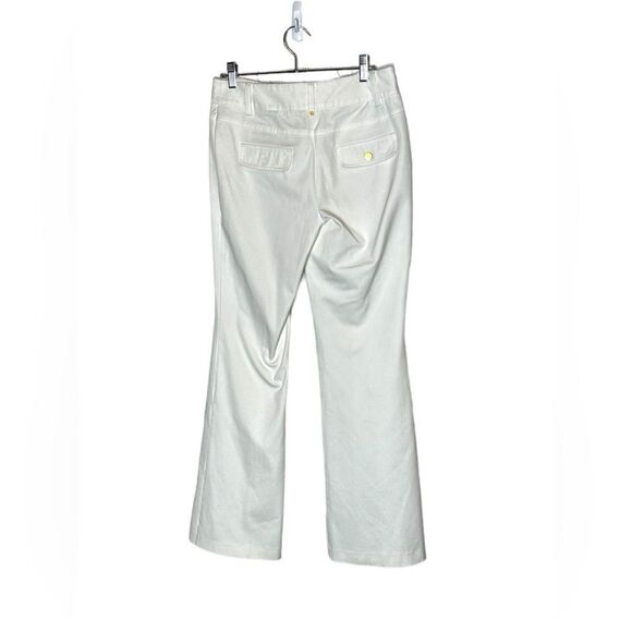 Cache white polyester blend bootcut stretch dress pants size 6 summer nautical - Picture 5 of 7